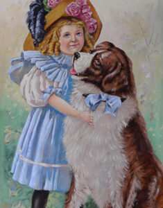 girl and dog